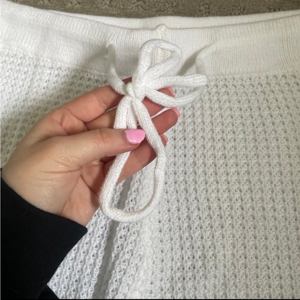 White Waffle Knit Lounge Set - Picture 3 of 8